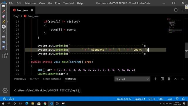 Count frequencies of Array Elements || Programming in Java смотреть онлайн