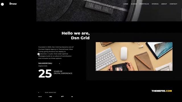 Droow - Ajax Portfolio WordPress Theme creative clean Ozaki смотреть онлайн