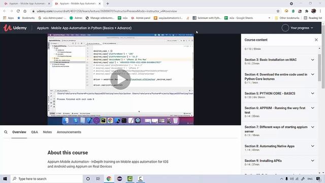 Appium Python - Course Introduction смотреть онлайн