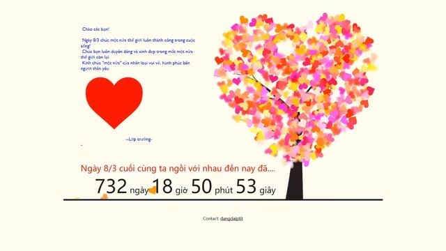 Demo code chúc mừng ngày 8/3 HTML смотреть онлайн