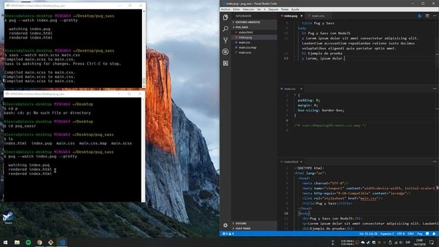 Pug y Sass en la Consola - NodeJS | Desarrollo Web смотреть онлайн