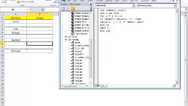 ISempty Excel VBA Function смотреть онлайн