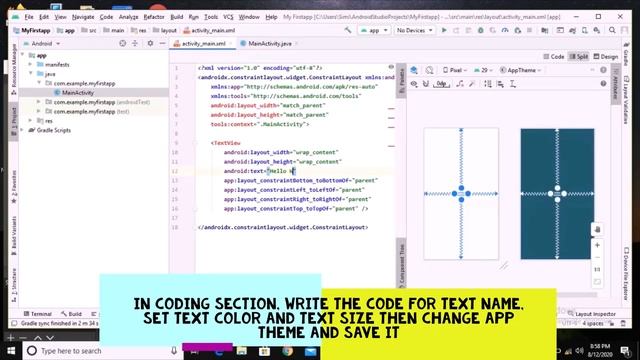 Hello World App Tutorial- Create your first app in Android studio - for Beginners смотреть онлайн