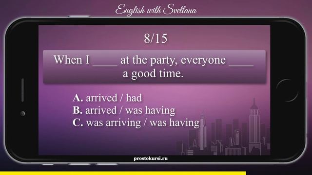 8 Pre Intermediate Grammar Test. Past Simple / Past Continuous