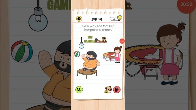 Brain Test 4 Level 198 Gameplay Walkthrough Solution