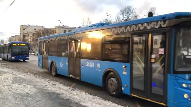 Автобус "48" (ЛиАЗ 5292.65) прибывает на остановку "Метро Полежаевская" (16.01.2022) смотреть онлайн