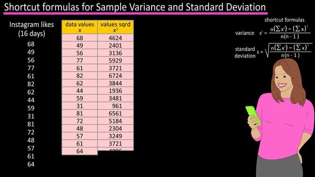 How To Find Calculate The Variance And Standard Deviation Using Shortcut Formulas Without The Mean смотреть онлайн