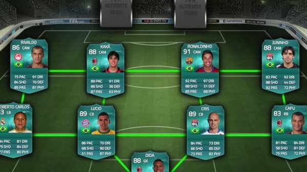 FIFA 07 ULTIMATE TEAM! AWESOME BRAZIL SQUAD BUILDER! (CUSTOM FUT 07 CARDS)