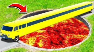 ПРОЕХАЛ ГЛУБОКУЮ ЯМУ С ЛАВОЙ НА САМОМ ДЛИННОМ ЛИМУЗИНЕ УАЗ БУХАНКА ГТА 5 МОДЫ МУРКА