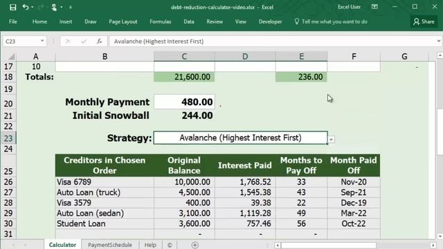 Debt Reduction Calculator Tutorial - Use a Debt Snowball to Pay Off Debt смотреть онлайн