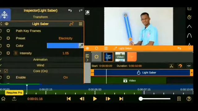 Add LIGHT SABER to video on NODE VIDEO(Free guy movie) смотреть онлайн