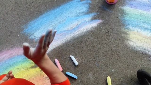 Рисование мелками на асфальте! 5 простых идей?️ смотреть онлайн