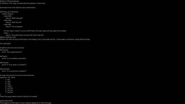 Python :What is the Python equivalent for a case/switch statement? [duplicate](5solution) смотреть онлайн