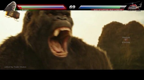 Kong vs Helicopters with Healthbars