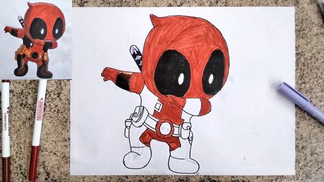 How to draw Deadpool with markers/Cómo dibujar Deadpool con rotuladores/Как нарисовать Дэдпула легк смотреть онлайн