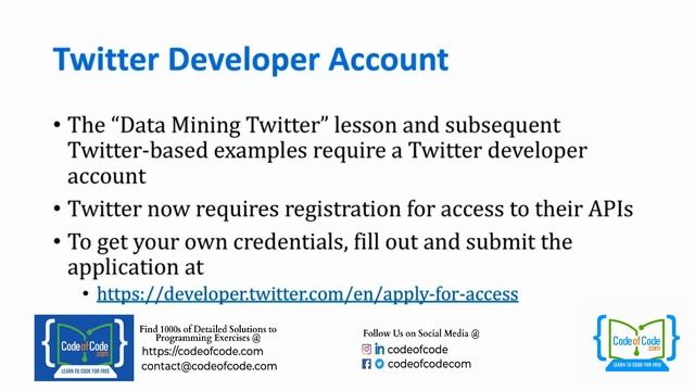 Learn Python | Before You Begin Ep.7: Twitter Developer Account | CodeOfCode смотреть онлайн