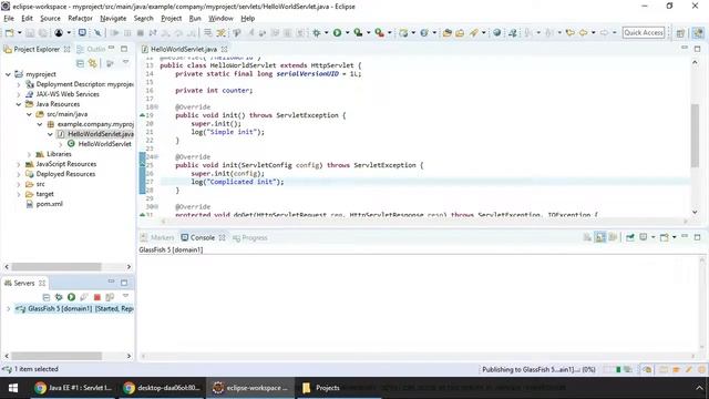 Java EE Experiment #1 : Servlet lifecycle and logging смотреть онлайн