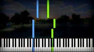 Minecraft - Theme Song (C418 - Danny Soundtrack) Piano Tutorial (Sheet Music + midi) synthesia cove