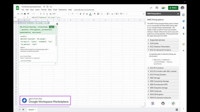 AWS Pricing add-on for Google Sheets смотреть онлайн