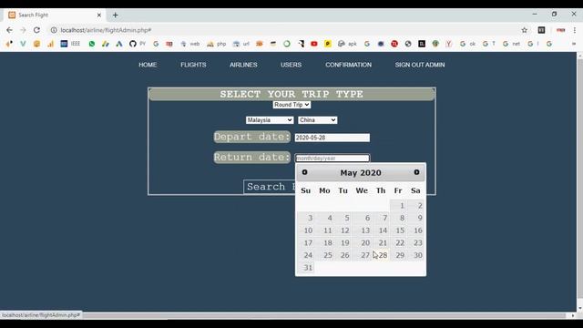 Airline Service Management System in PHP смотреть онлайн