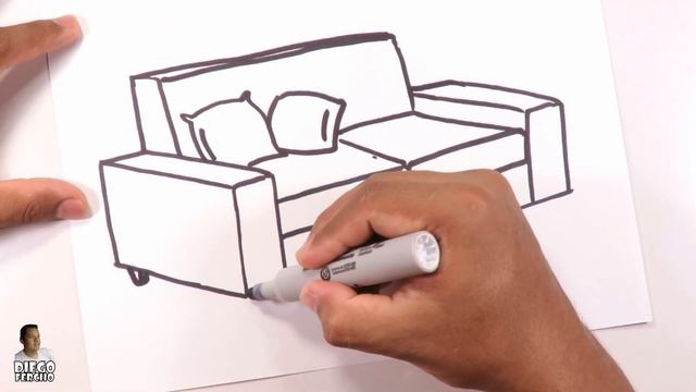 Learn how to easily draw a sofa смотреть онлайн