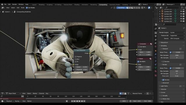 Chromatic Aberration and Lens Distortion in Compositing! | Blender Tutorial смотреть онлайн
