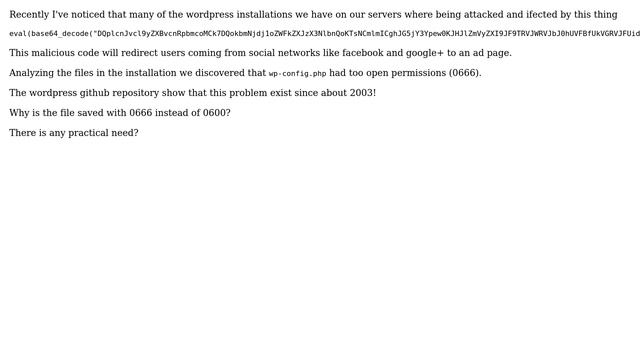 Wordpress: Default installation permissions for wp-config.php смотреть онлайн
