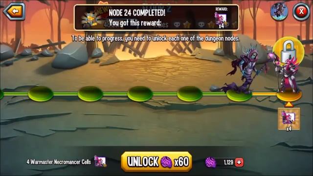 Monster Legends Warmaster Necromancer Dungeon get cell and review combat node смотреть онлайн
