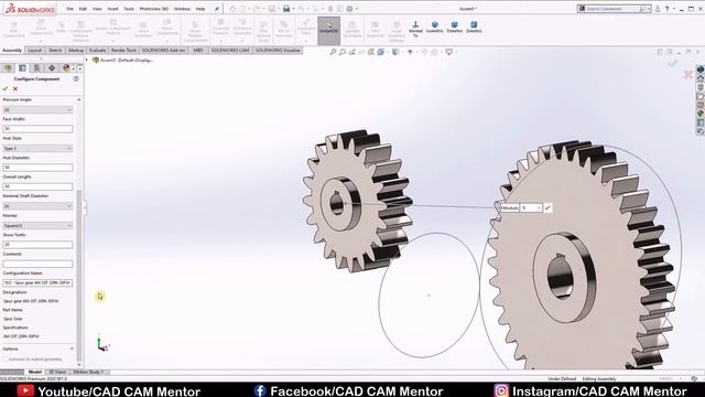 design and assembly of spur gear in solidworks with the help of toolbox | solidworks tutorial смотреть онлайн