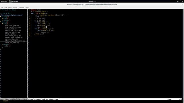 [Warmup] [Easy] Sherlock And Squares - HackerRank смотреть онлайн