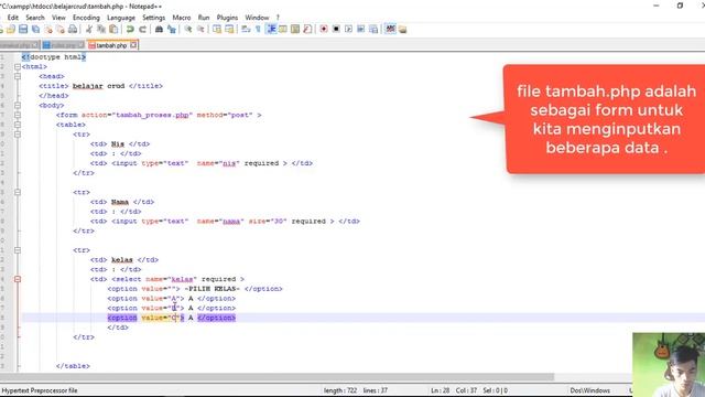 Tutorial CRUD PHP Mysql (part 2 membuat koneksi, index, form tambah dan form proses) Decode смотреть онлайн
