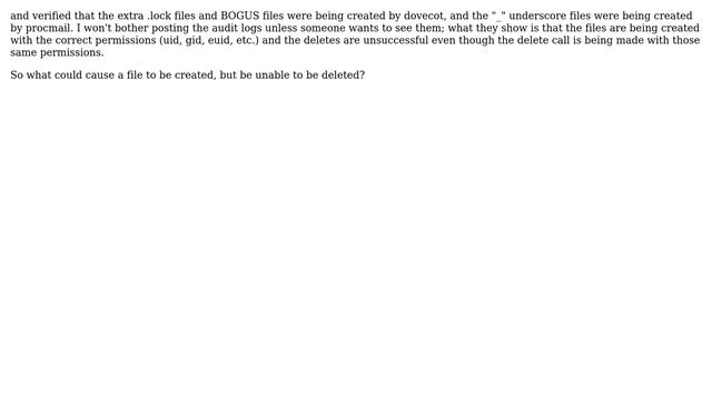 Permission difficulties with NFS-mounted /var/spool/mail for dovecot and procmail смотреть онлайн