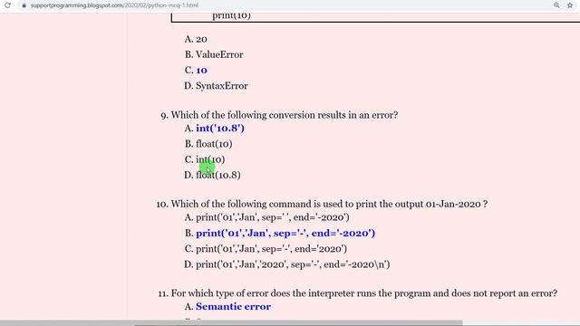 Python MCQ-1 for Data science смотреть онлайн