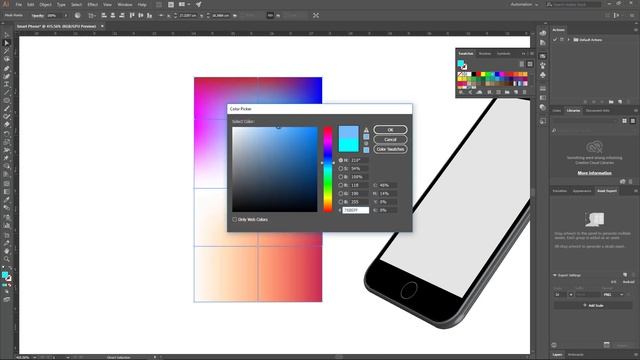 How to Design 3D Smartphone in Adobe Illustrator смотреть онлайн