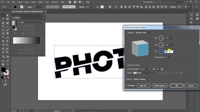 3d Gradient text effect | 3d Text Slice effect in illustrator | Adobe Illustrator Tutorials смотреть онлайн