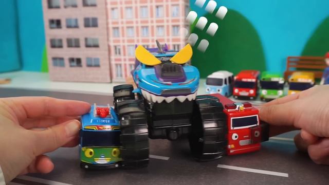 Учим цвета с Тайо Игрушки l Игра с цветом с тележкой l Радужный домино смотреть онлайн