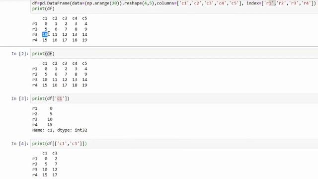 4 - Accessing Data from a DataFrame in python pandas смотреть онлайн
