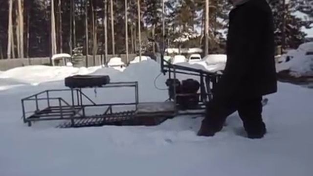 Самодельный снегоход, замеряем расход топлива. смотреть онлайн