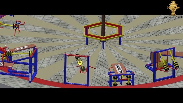 Спортивная площадка для бодибилдинга (Street Barbell). 16 тренажёров!!! DIY "Самовар". смотреть онлайн