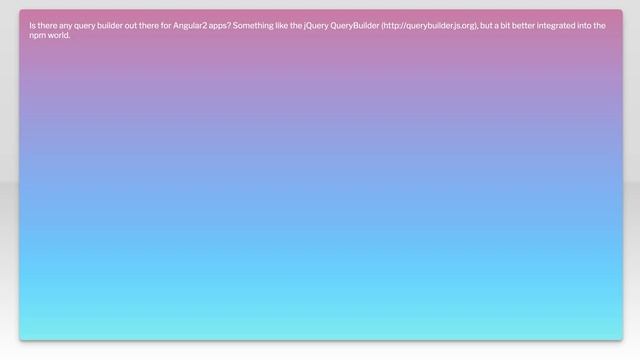Query Builder for Angular2 смотреть онлайн
