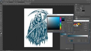 Как поменять цвет на чёрно-белой картинке в фотошопе