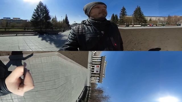 Центр Новосибирска в 360 градусов, на камеру RICOH THETA S. Панарамное видео. Прогулка, влог смотреть онлайн