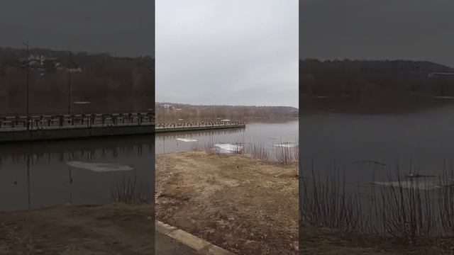 Ока в Калуге. Половодье. смотреть онлайн