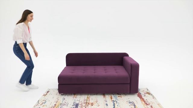 Обзор дизайна MOON 074 (прямой диван с 1-м подлокотником с механизмом еврокнижка) смотреть онлайн