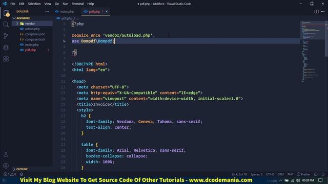 Generate PDF Invoice Using PHP, MySQL and Dompdf Library смотреть онлайн