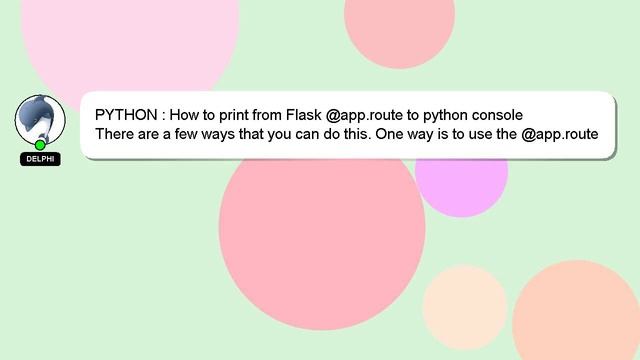 PYTHON : How to print from Flask @app.route to python console смотреть онлайн