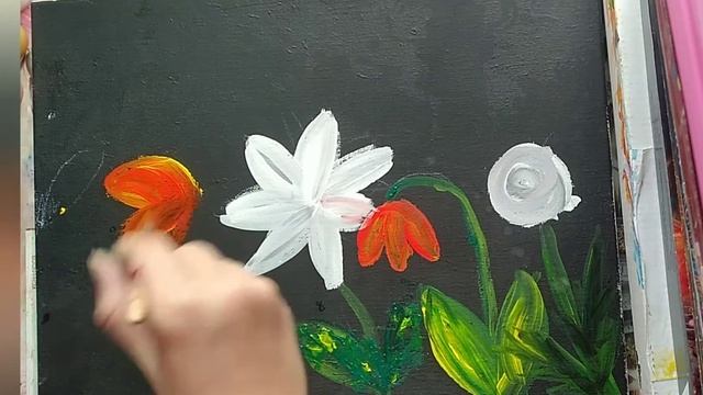 рисовать цветы на черном холсте смотреть онлайн