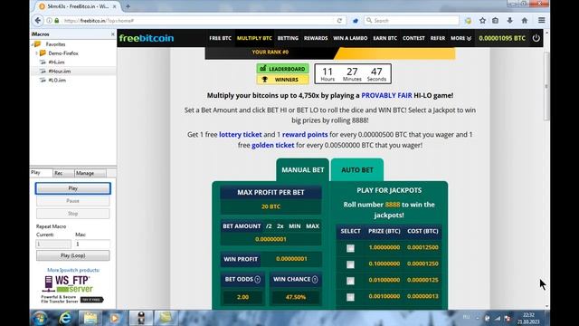 Разрыв Freebitco. Качаем деньги с нуля. День 1 смотреть онлайн