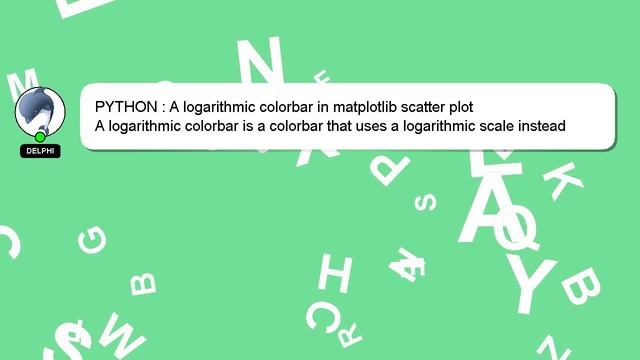 PYTHON : A logarithmic colorbar in matplotlib scatter plot смотреть онлайн