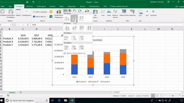 Excel: Säulendiagramm und erweiterte Diagrammeinstellungen смотреть онлайн